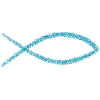Fish illustration, blue, Christian symbol