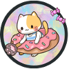 Kawaii cat with donut and sweets