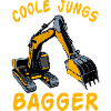 Kinder Bagger Baggerfahrer Baggerführer Baustelle
