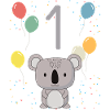 1er cumpleaños cumpleaños cumpleaños de los niños 1 años koala