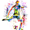 I love soccer - soccer player colourful