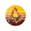 Feu de camp Camping Retro