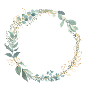 Botanical flower wreath customizable