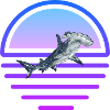 Hammerhai prédateur Vaporwave requin