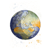 Globe d’illustration d’aquarelle