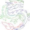 Chinesischer Drache Backprint