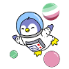 Penguin Astronaut Abrosexual Pride