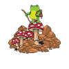 Cottagecore Æstetisk Kawaii Frog Vandreture Mushroom