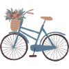 Blue bike with flower basket
