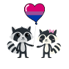 Raccoon Couple Bisexual Pride
