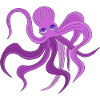 A fluffy octopus swinging tentacles
