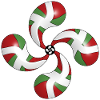 Basque flag and Lauburu