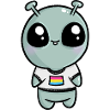 Cute Alien UFO Pansexual Pan Flag Flag LGBTQ