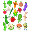 Comic Kawaii Vegetables