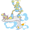 robot dog surfing