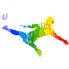 Colourful footballer