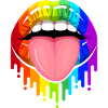 LGBT Mouth with Tongue Rainbow LGBTQ Gay Pride