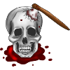 Skull with axe
