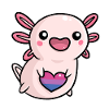 Sød Axolotl Bi Queer Flag FLAG LGBTQ Kawaii