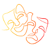 Linework theater masks