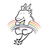 Cute rainbow kawaii dragon