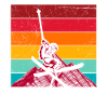 Ski ski hiver retro skieur