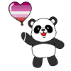Panda Lesbian Herzballon