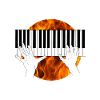 Piano Hands Fire and Flame