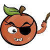 Grumpy Peach Pirate