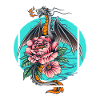 Dragon japonais Fleur Fantasy