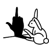 Rabbit Shadow Hand FUCK OFF Środkowy palec Królik
