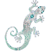 Ethno gecko d’argent et turquoise