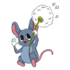 Souris avec pissenlit