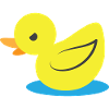 Little angry yellow duck