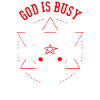 God heeft het druk Kan ik je helpen duivel satanische satan