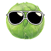 Brussels sprouts with sunglasses