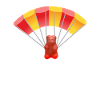Gummy bear with parachute