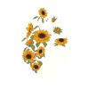Cuore Anatomico Girasole Fiori Floreali Cuore