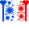 French flag blue white red