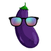 Aubergine With Sunglasses