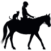 Cavalière Cheval et chat