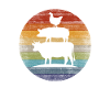 Cow, pig and chicken