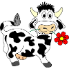 Cow with flower in the mouth