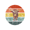 Scottish Highland Cow Retro