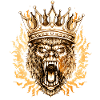 Crowned Lion in Flame