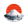 Fuji Mountain med japansk flag