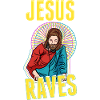 Jesus raves EDM Techno Rave party glow