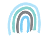 Arc-en-ciel bleu hiver amical