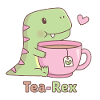 Cute Dinosaur Tea Rex Pun Doodle