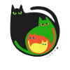 Runde farbige Katzen Abbildung